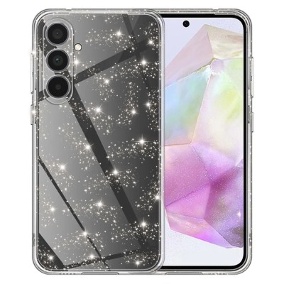 Husa sclipici Samsung Galaxy A35 5G Techsuit SparkleSkin, transparenta foto