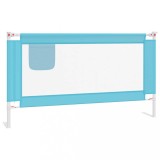 Cumpara ieftin Balustrada de protectie pat copii, albastru, 150x25 cm, textil