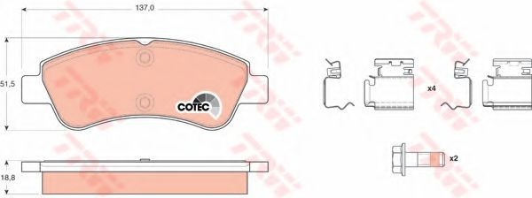 Set placute frana,frana disc PEUGEOT 207 (WA, WC) (2006 - 2016) TRW GDB1677