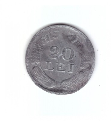 Moneda 20 lei 1944, stare buna, curata, nuante de culoare foto