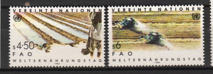 TIMBRE 143d, ONU, VIENA, 1984, ZIUA MONDIALA A NUTRITIEI.