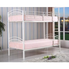 Pat Supraetajat 215x99 cm Metalic Alb Kids MBO6
