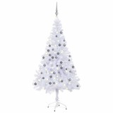 VidaXL Brad de Crăciun pre-iluminat cu globuri, 150 cm, 380 de ramuri
