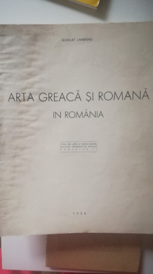 Arta greaca si romana in Romania, Scarlat Lambrino, 1938, extras foto