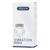 Inel vibrator pentru penis MEDICA-GROUP Vibration Ring, din TPR flexibil, rezistent la apă, transparent