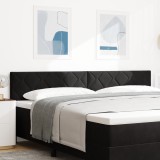 vidaXL Cap de Pat LED Negru Set de 2 Negru Microfibră Mare Modern