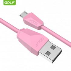 Cablu USB la micro USB Golf Diamond Sync Cablu roz 1m 2A GC-27m