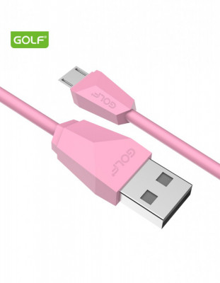 Cablu USB la micro USB Golf Diamond Sync Cablu roz 1m 2A GC-27m foto