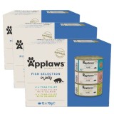 Applaws Fish Selection Hrană conservată pentru pisici, selecție de pești &icirc;n jeleu 36 x 70 g