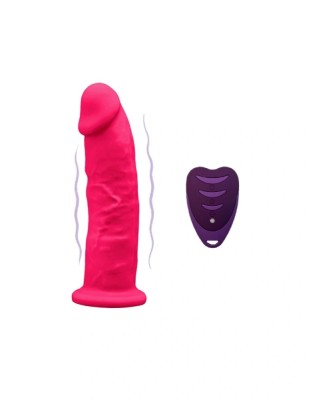 Vibrator Realist Silexd, Remote Control, 10 Moduri Vibratii, Silicon, USB, Roz, 17.5 cm foto