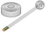 Cablu telecomunica&Aring;&pound;ii litat 8x28AWG alb 100m