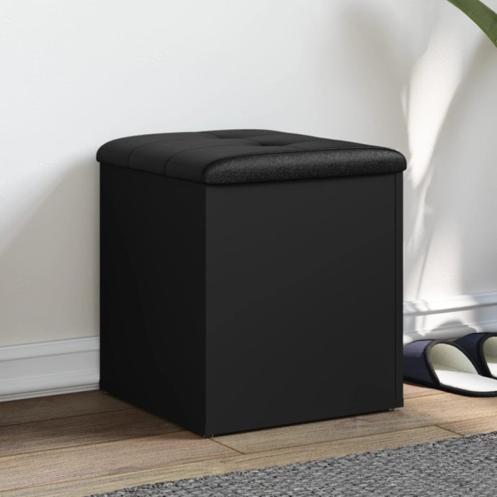 vidaXL Bancă de pantofi, negru, 42x42x45 cm, lemn prelucrat