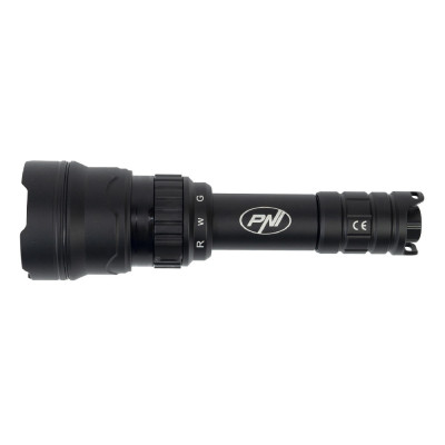 Resigilat : Lanterna PNI Adventure F300, 10W, 3 culori lumina alb, rosu, verde, di foto