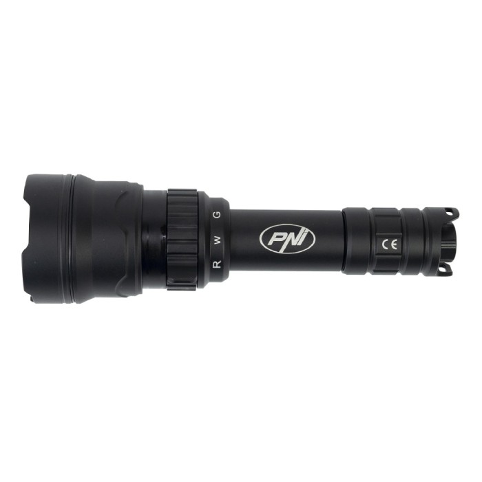 Resigilat : Lanterna PNI Adventure F300, 10W, 3 culori lumina alb, rosu, verde, di
