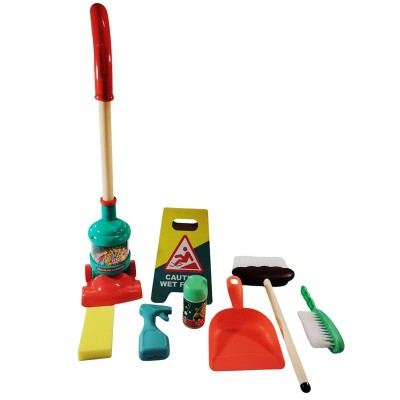 Set de curatenie pentru copii, 8 piese, aspirator, perii, racleta, lopatica, multicolor, RESIGILAT foto