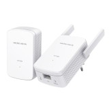 Kit Powerline Wi-Fi Gigabit MERCUSYS, Wi-Fi de 300 Mbps 2.4Ghz, tehnologie AV2, AV1000, pana la 1000 Mbps, RJ-45 x 1 porturi 10/100/1000 Mbps, 2 buc,