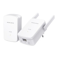 Kit Powerline Wi-Fi Gigabit MERCUSYS, Wi-Fi de 300 Mbps 2.4Ghz, tehnologie AV2, AV1000, pana la 1000 Mbps, RJ-45 x 1 porturi 10/100/1000 Mbps, 2 buc, foto