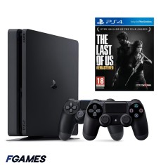 Consola Sony Playstation 4 Slim Ps4 500gb + Doua Controllere + The Last Of Us PlayStation 4, Second-Hand