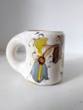 Cana ceramica hand-made, artist made, 10cm inaltime
