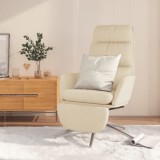 VidaXL Scaun de relaxare cu taburet, crem, material textil
