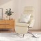 Scaun de relaxare cu taburet, crem, material textil