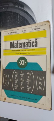 MATEMATICA ELEMENTE DE ALGEBRA SUPERIOARA CLASA A XI A NASTASESCU ,NITA , foto