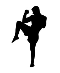 Sticker Kickboxing 15cm Negru foto