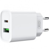 Incarcator Retea Cu Cablu Lightning XO Design CE02A, 20W, 3A, 1 x USB-A - 1 x USB-C, Alb