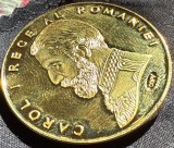 REPLICA MEDALIA INDEPENDENTEI 1877-1878, CAROL I / CUPRU-NICHEL PLACAT CU AUR / 20 g. si 38,6 mm.