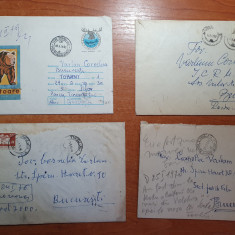 lot 8 - 4 plicuri circulate prin posta -in toate sunt si scrisori-anii '60 -'70