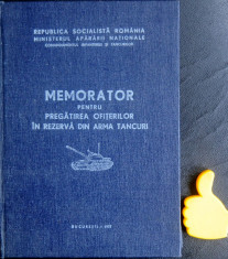 Memorator pentru pregatirea ofiterilor in rezerva din arma tancuri foto