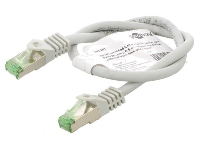 Patch cord S/FTP Cat 8.1 0,5m Gri LSZH foto
