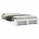 Cumpara ieftin Cadru de pat, alb, 140x200 cm, lemn prelucrat