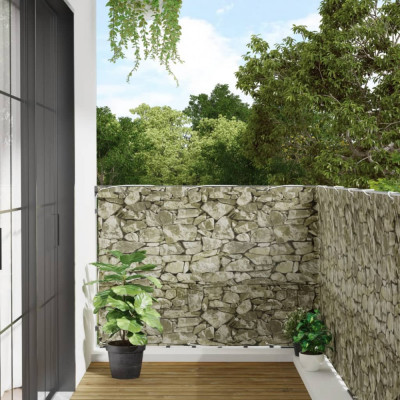 vidaXL Paravan de grădină cu aspect de piatră, 300x120 cm PVC foto