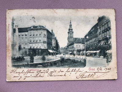 Rara!!! Carte postala, Litho - Salutari din Graz, Austria, anii 1900 foto