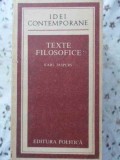Texte Filosofice Karl Jaspers, Editura Politica 1986, Idei Contemporane, 390 Pagini, Filosofie