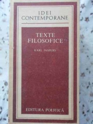 TEXTE FILOSOFICE-KARL JASPERS foto