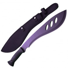 Maceta Kukri 48 cm, teaca inclusa, maner ergonomic, model Premium negru, Pufo foto