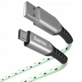 Cumpara ieftin Cablu de incarcare/date, USB-A -MicroUSB, fluorescent &quot;Glow&quot; 1.5 m, Hama