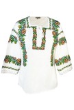 Bluza tip ie dama RIAG, marime L, alb/maro