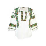 Bluza tip ie dama RIAG, marime 3XL, alb/maro