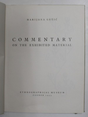 COMMENTARY ON THE EXHIBITED MATERIAL by MARIJANA GUSIC , 1953 foto