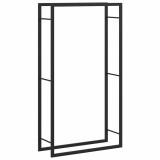 Cumpara ieftin Suport pentru lemne de foc, negru mat, 80x28x154 cm, otel