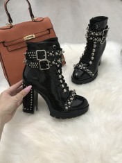 Ghete botine dama negre lucioase cu toc marime 40+CADOU foto