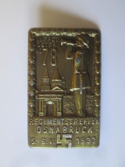 Insignă Germania nazistă 1937:Reuniunea regimentelor de infanterie la Osnabruck