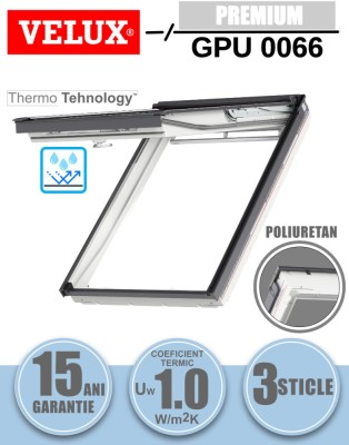 Fereastra mansarda VELUX GPU 0066, dubla deschidere, poliuretan, 3 sticle foto