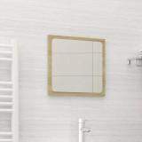 Oglindă de baie LED, stejar sonoma, 40x8,5x37cm, lemn prelucrat