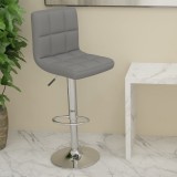 vidaXL Scaun de bar, gri deschis, material textil