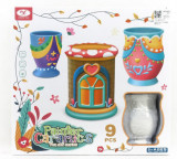 Cumpara ieftin Set pictura ceramica cu 3 vase, 9 piese, Multicolor, 3+ ani, Creative Toys