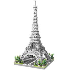 Set de Constructie Turnul Eiffel, Flippy, 6 Ani, Ornament Creativ, 42x20x20 cm, 649 de Piese, Gri foto